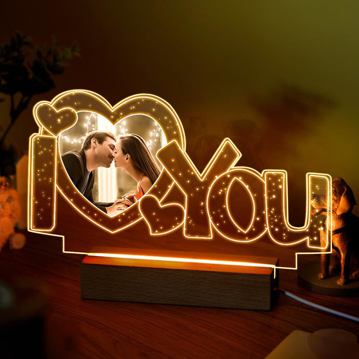 Personalized Photo Acrylic LED Night Light: Romantic Keepsake Gift