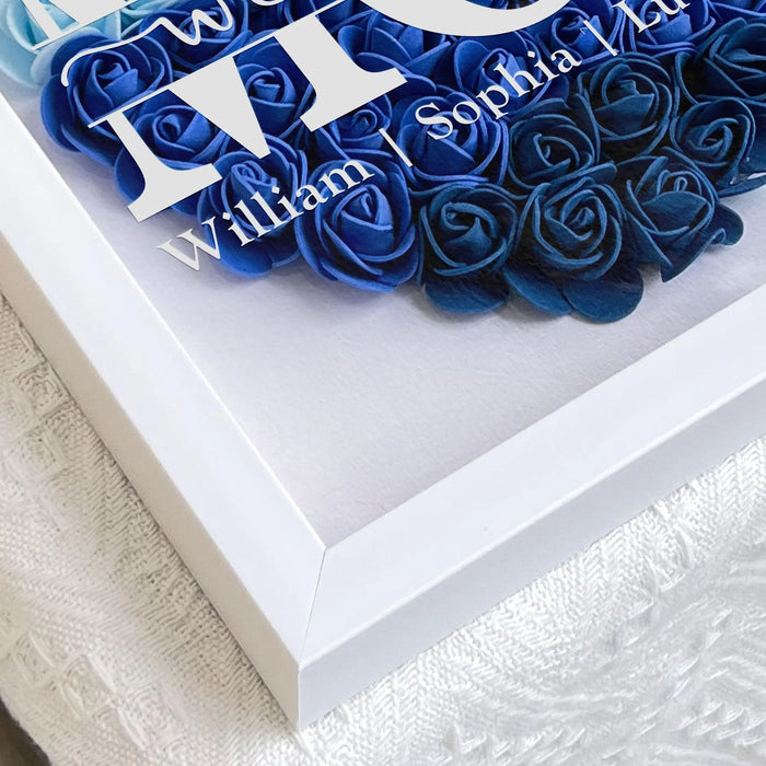 Personalized Flower Shadow Box Gift for Mom Custom We Love You Keepsake Handmade Mothers Day Gift from Kids Birthday Present for Mom
