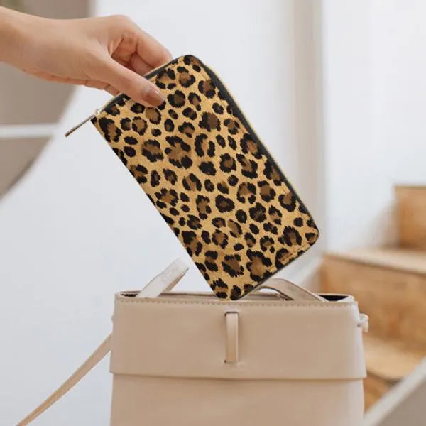 Leopard Print Multi Function Leather Satchel Stylish Durable Handbag for Women Shoulder Crossbody Purse Wallet Model 1739