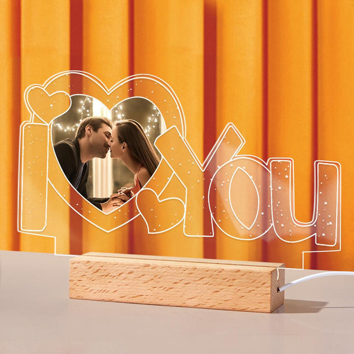 Personalized Photo Acrylic LED Night Light: Romantic Keepsake Gift