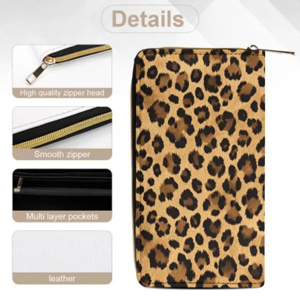 Leopard Print Multi Function Leather Satchel Stylish Durable Handbag for Women Shoulder Crossbody Purse Wallet Model 1739