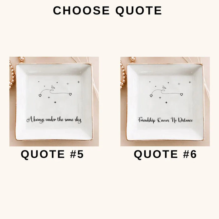 Custom State to State Jewelry Dish Personalized Long Distance Gift for Best Friend Long Distance Relationship Gift Ceramic Ring Dish
