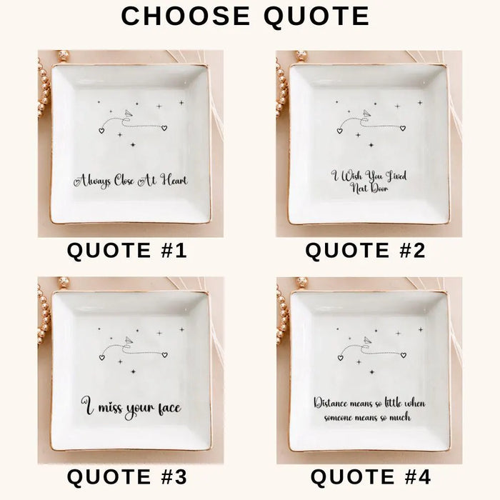 Custom State to State Jewelry Dish Personalized Long Distance Gift for Best Friend Long Distance Relationship Gift Ceramic Ring Dish