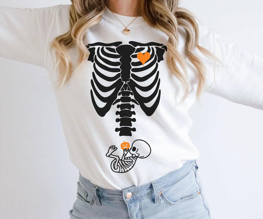 Skeleton Heart Halloween Crewneck Sweatshirt