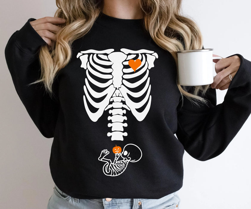 Skeleton Heart Halloween Crewneck Sweatshirt