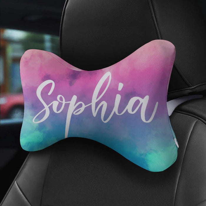 Personalized Name Car Pillow Set of 2 Custom Headrest Travel Pillows for Her Car Girl Accessories Cute Car Decor Gift for Driver Passenger
