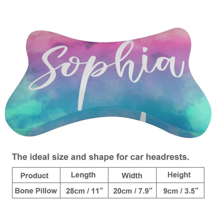 Personalized Name Car Pillow Set of 2 Custom Headrest Travel Pillows for Her Car Girl Accessories Cute Car Decor Gift for Driver Passenger