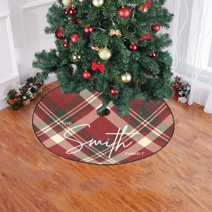 Personalized Christmas Tree Skirt Custom Family Name Christmas Tree Skirt Holiday Decor Christmas Decoration Gift for Family