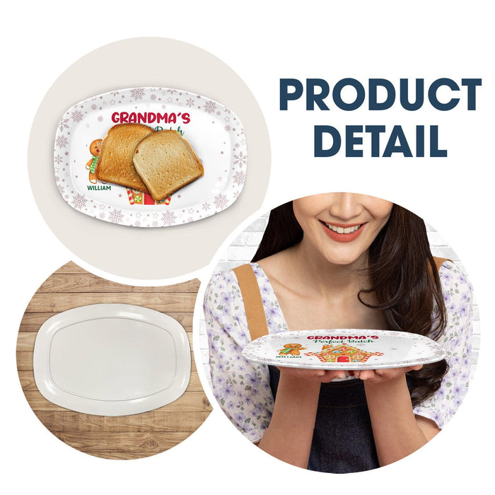 Personalized Grandma's Perfect Batch Plate Custom Christmas Gift for Mom Grandma Grandparents Family Baking Plate Holiday Decoration