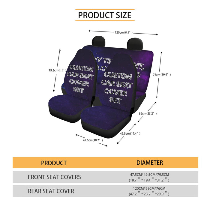 Personalized Car Seat Cover Set Custom Premium Polyester Spandex Fabric Durable Elastic Car Seat Covers Easy Installation for Cars and SUVs