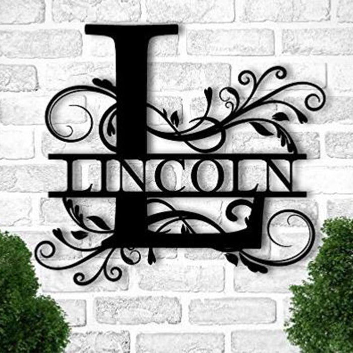 Personalized Metal Welcome Sign Custom Last Name Sign Family Name Metal Wall Decor Monogram Sign Wedding Gift Housewarming Gift Outdoor Sign