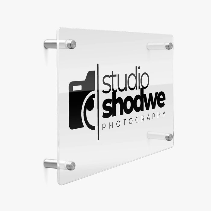 Personalized Business Acrylic Sign Clear Office Logo Sign Custom Floating Business Sign Modern Business Logo Sign for Wall or Desk