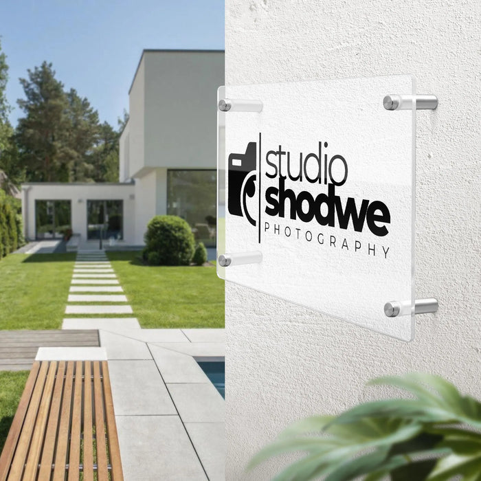 Personalized Business Acrylic Sign Clear Office Logo Sign Custom Floating Business Sign Modern Business Logo Sign for Wall or Desk