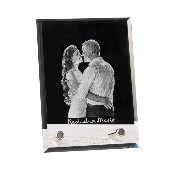 Personalized Engraved Crystal Photo Frame Custom Couple Photo Frame Display Gift for Girlfriend Boyfriend Fiancee Wedding Keepsake