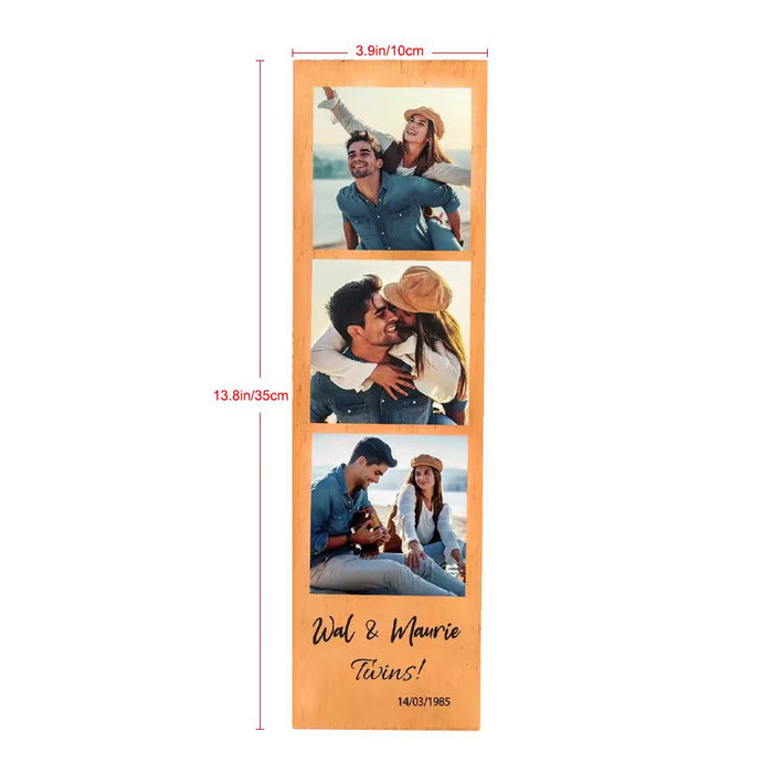 Personalized Name Wooden Photo Frame Custom Picture Frame Gift for Couple Wedding Home Decor Unique Wood Display Anniversary Present