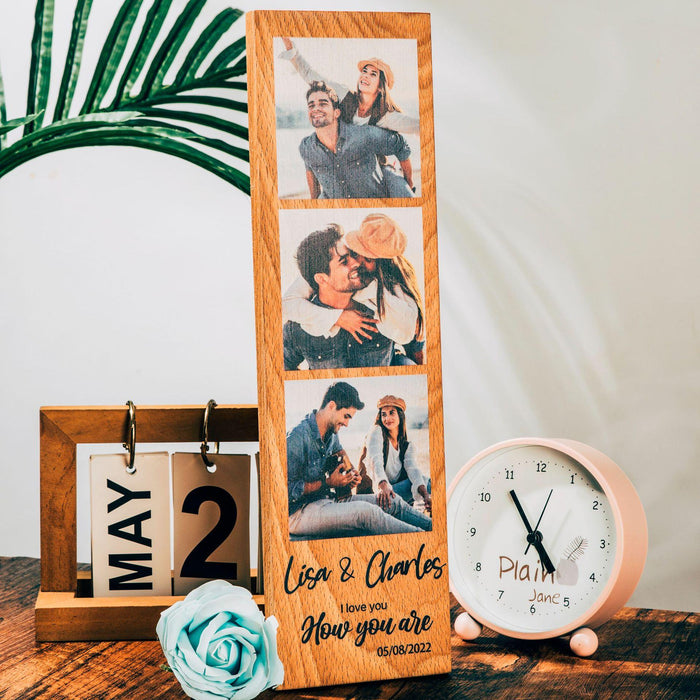 Personalized Name Wooden Photo Frame Custom Picture Frame Gift for Couple Wedding Home Decor Unique Wood Display Anniversary Present