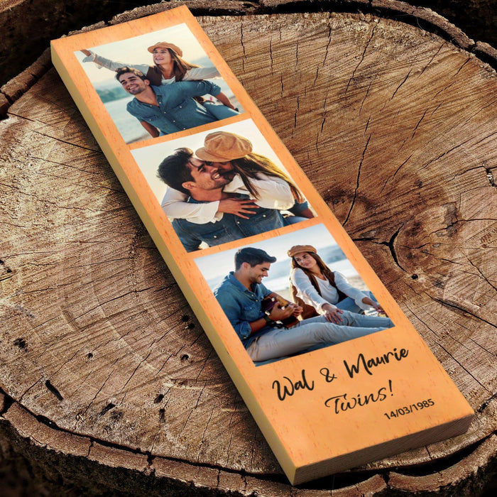 Personalized Name Wooden Photo Frame Custom Picture Frame Gift for Couple Wedding Home Decor Unique Wood Display Anniversary Present