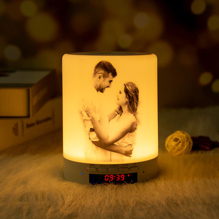 Custom Photo Bluetooth Speaker Lamp LED Light Gift for Couple Pet Lover Family Friends Portable Music Lamp Personalized Picture Display