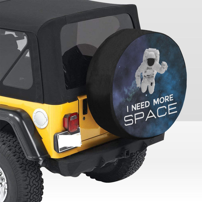 Funny Spare Tire Cover I Need More Space Astronaut Waterproof Dust Proof Tire Cover Gift for Driver SUV RV Camper Van Adult Humor