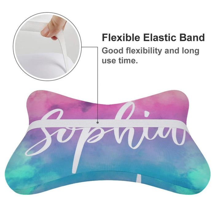 Personalized Name Car Pillow Set of 2 Custom Headrest Travel Pillows for Her Car Girl Accessories Cute Car Decor Gift for Driver Passenger