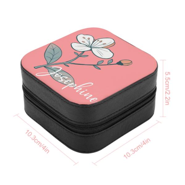 Personalized Birth Flower Jewelry Box Custom Jewelry Organizer Storage Box Gift for Her Birthday Gift for Mom Sister Wife Friend