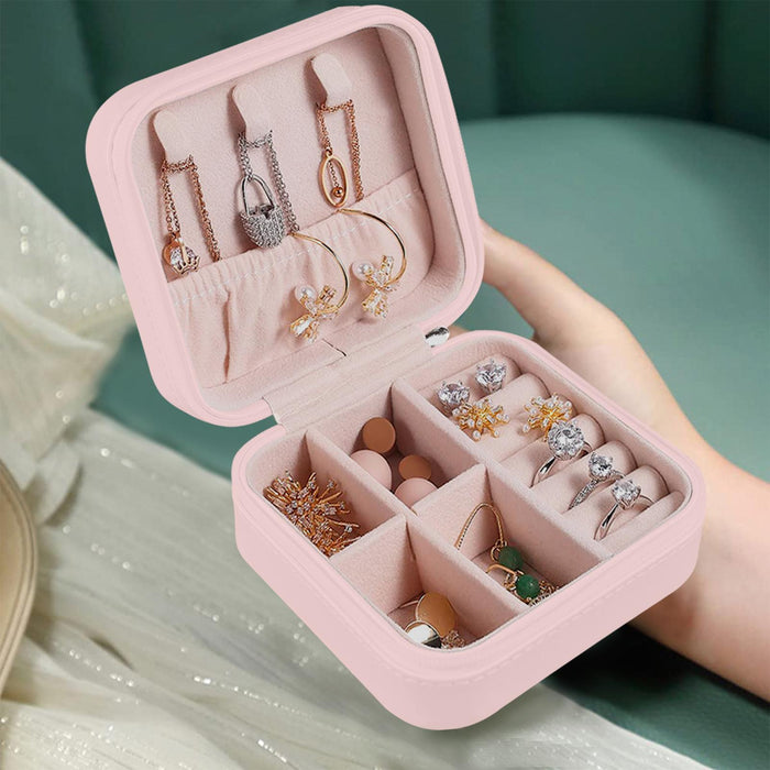 Personalized Pink Birth Flower Jewelry Box Custom Jewelry Organizer Storage Box Gift for Her Birthday Gift for Mom Sister Wife Friend
