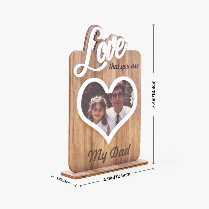 Personalized Wooden Heart Shape Frame Custom Name Message Gift for Dad Mom Family Couples Anniversary Valentine’s Day Home Decor