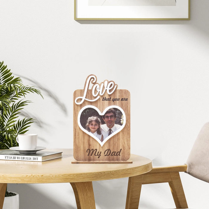 Personalized Wooden Heart Shape Frame Custom Name Message Gift for Dad Mom Family Couples Anniversary Valentine’s Day Home Decor