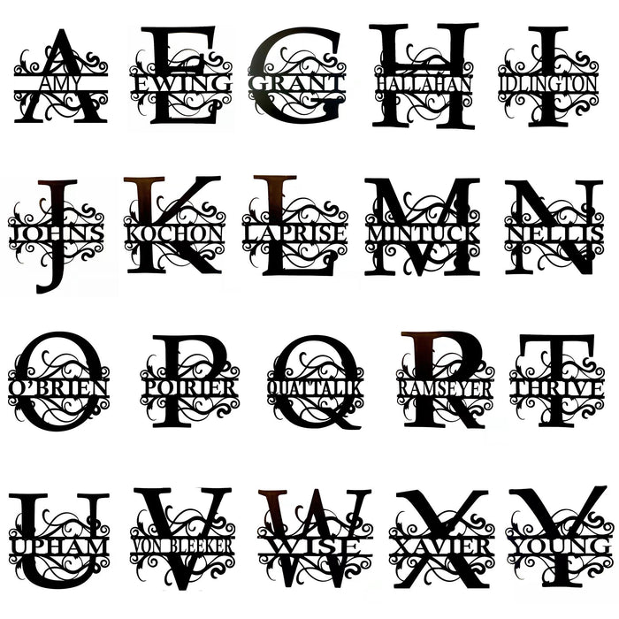 Personalized Metal Welcome Sign Custom Last Name Sign Family Name Metal Wall Decor Monogram Sign Wedding Gift Housewarming Gift Outdoor Sign