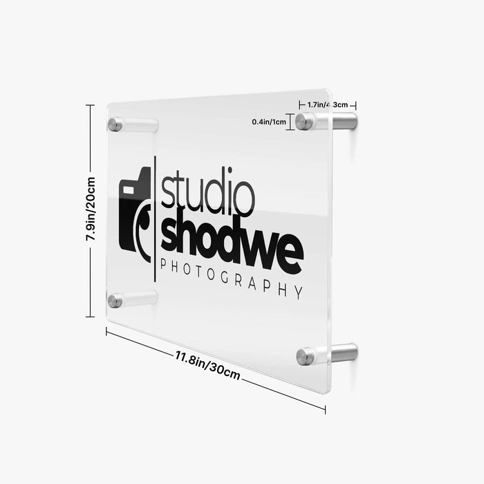 Personalized Business Acrylic Sign Clear Office Logo Sign Custom Floating Business Sign Modern Business Logo Sign for Wall or Desk