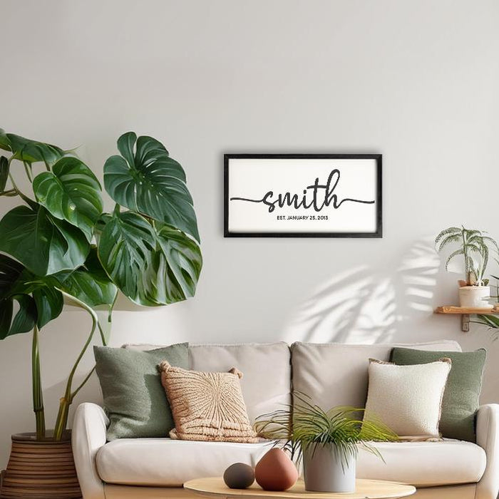 Personalized Family Name Canvas Sign: Rustic Farmhouse Decor