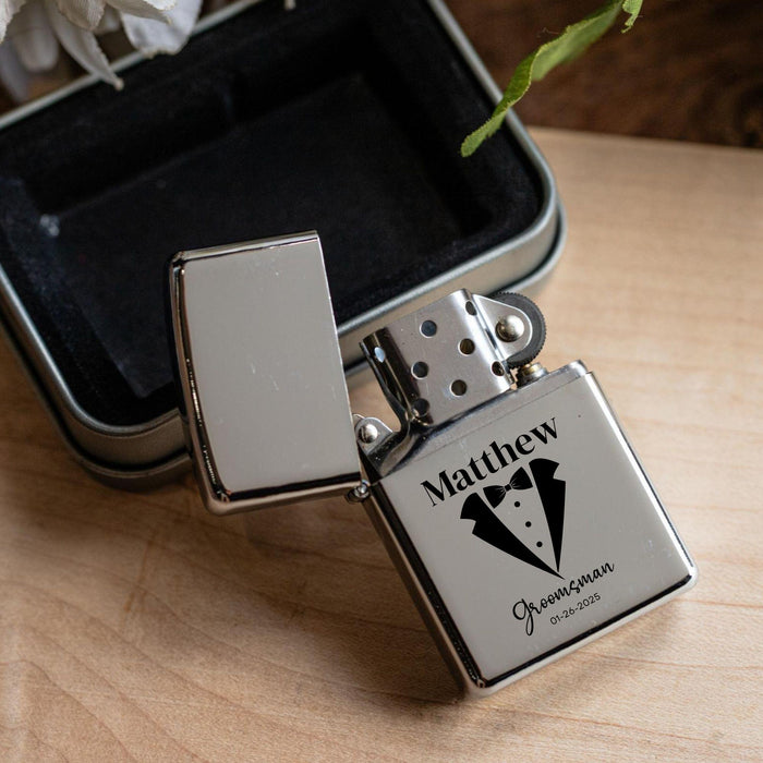 Groomsmen Lighters Personalized Monogram Lighter Case Custom Printed Lighters for Him Wedding Gift Anniversary Gift for Men or Best Man