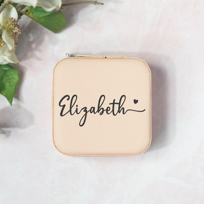 Custom Travel Jewelry Box Personalized Name Medium Jewelry Case Bridesmaid Proposal Gift for Bride Wedding Favor Birthday or Holiday Gift
