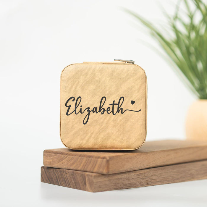 Custom Travel Jewelry Box Personalized Name Medium Jewelry Case Bridesmaid Proposal Gift for Bride Wedding Favor Birthday or Holiday Gift