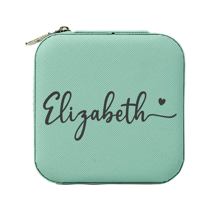 Custom Travel Jewelry Box Personalized Name Medium Jewelry Case Bridesmaid Proposal Gift for Bride Wedding Favor Birthday or Holiday Gift
