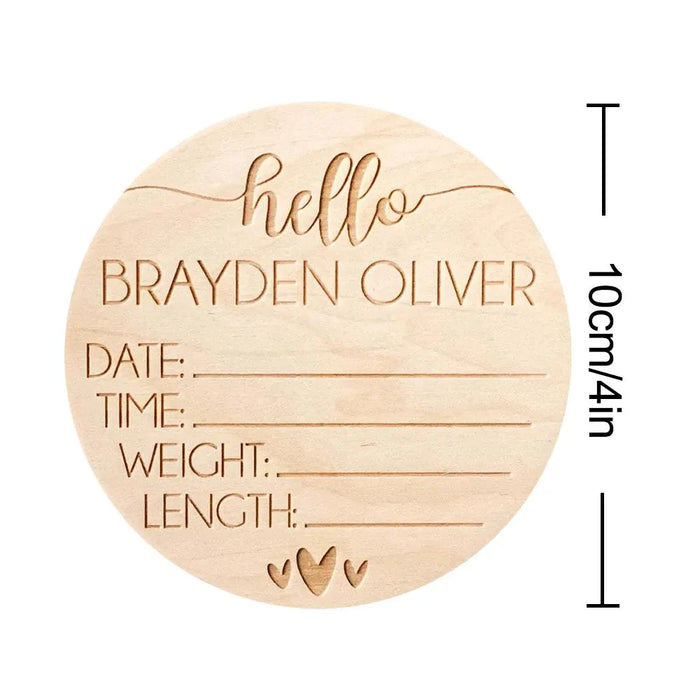 Personalized Engraved Newborn Baby Name Sign Baby Announcement Sign with Birth Stats Matching Name Plate Wood Sign for Name Reveal Hospital