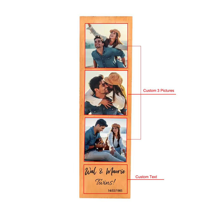 Personalized Name Wooden Photo Frame Custom Picture Frame Gift for Couple Wedding Home Decor Unique Wood Display Anniversary Present