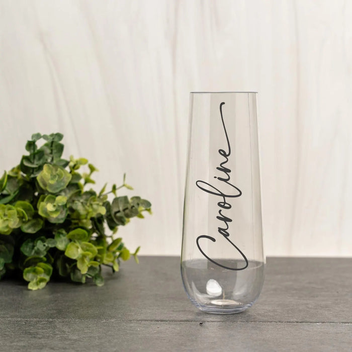 Personalized Name Plastic Champagne Flute Custom Wedding Gift Birthday Gift Anniversary Gift Party Favor for Mom Sister Best Friend
