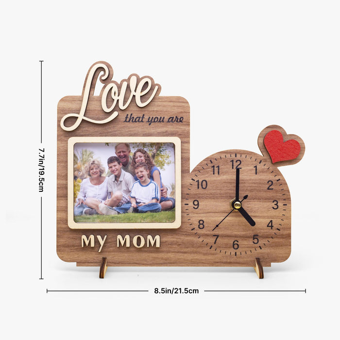 Personalized Irregular Frame Photo Clock Custom Message Unique Gift for Mom Dad Mother's Day Family Birthday Keepsake Wall Decor
