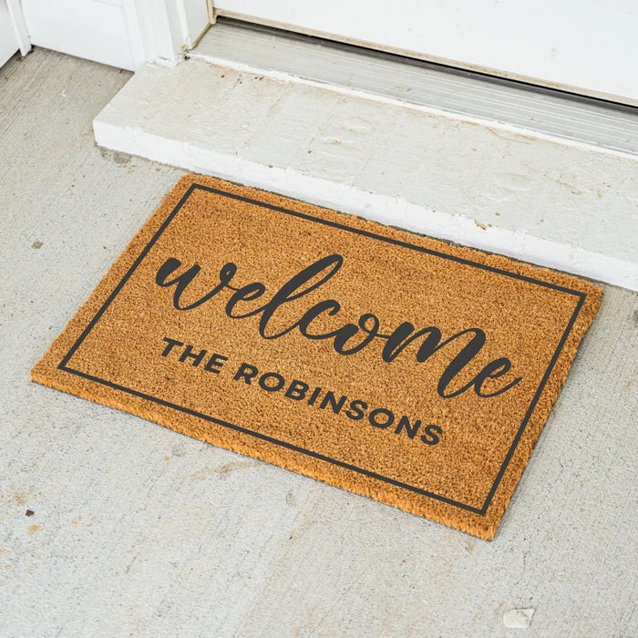 Custom Welcome Door Mat Personalized Doormat with Family Name Unique Wedding Gift Custom Entryway Rug Housewarming Gift for New Home