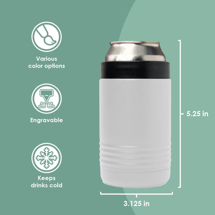 Personalized Groomsman Can Cooler: Custom Etched Insulated Beverage Holder