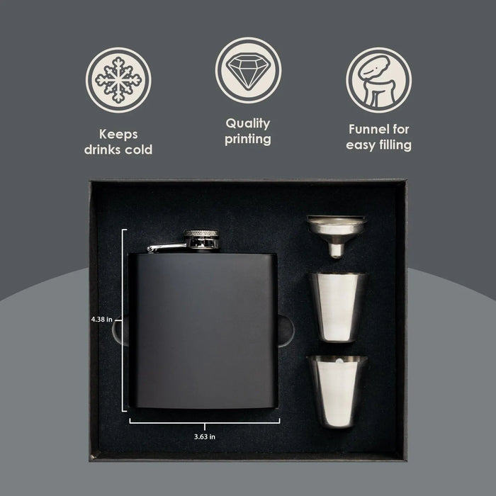 Personalized Flask Set: Custom Etched Stainless Steel Groomsman Gift