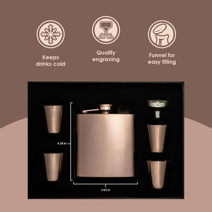 Personalized Flask Set: Custom Etched Stainless Steel Groomsman Gift
