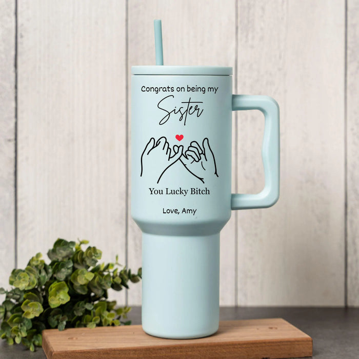 Personalized Sister Tumbler: Custom Stainless Steel, Bridesmaid Gift