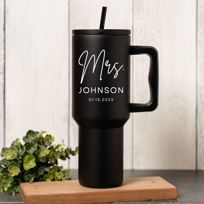 Personalized Mr and Mrs Stainless Steel Tumbler Custom Couple Gift Birthday Gift Wedding Gift for Wife and Husband