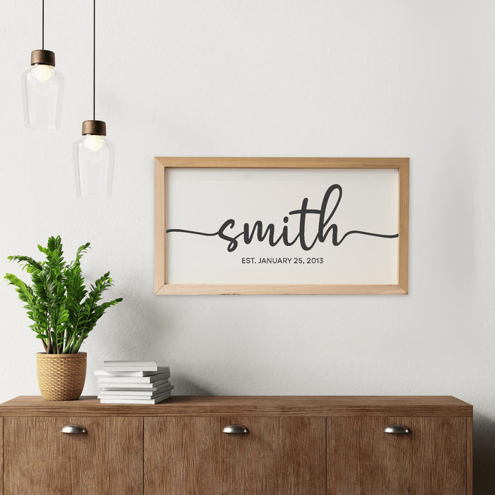 Personalized Family Name Canvas Sign: Rustic Farmhouse Decor