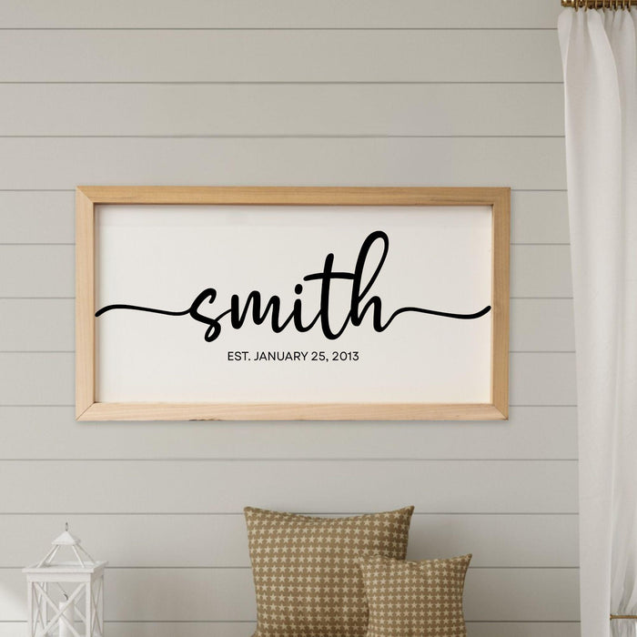 Personalized Family Name Canvas Sign: Rustic Farmhouse Decor