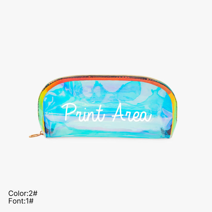 Custom Holographic Makeup Bag Personalized Arc Shaped Cosmetic Pouch Gift for Friend Bridesmaid Gift Idea for Colleague