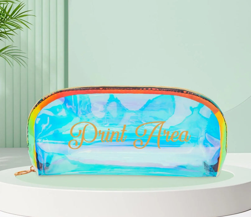 Custom Holographic Makeup Bag Personalized Arc Shaped Cosmetic Pouch Gift for Friend Bridesmaid Gift Idea for Colleague