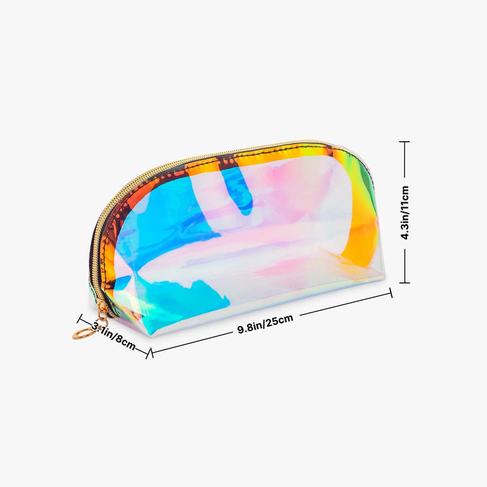 Custom Holographic Makeup Bag Personalized Arc Shaped Cosmetic Pouch Gift for Friend Bridesmaid Gift Idea for Colleague